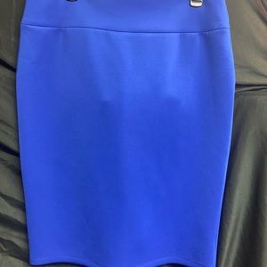 Royal Blue Scuba Knit Pencil Skirt